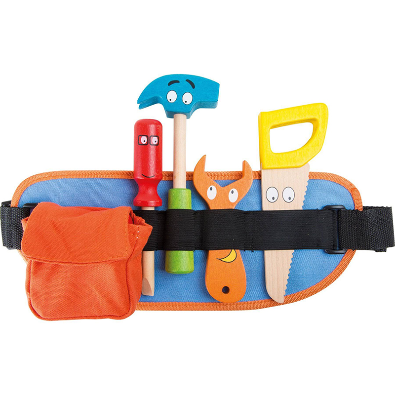 Factory Direct Supply Personalised Wooden Multicoloured Tool Belt Bag | Builders' Belt Bag | Wooden Toy Bag